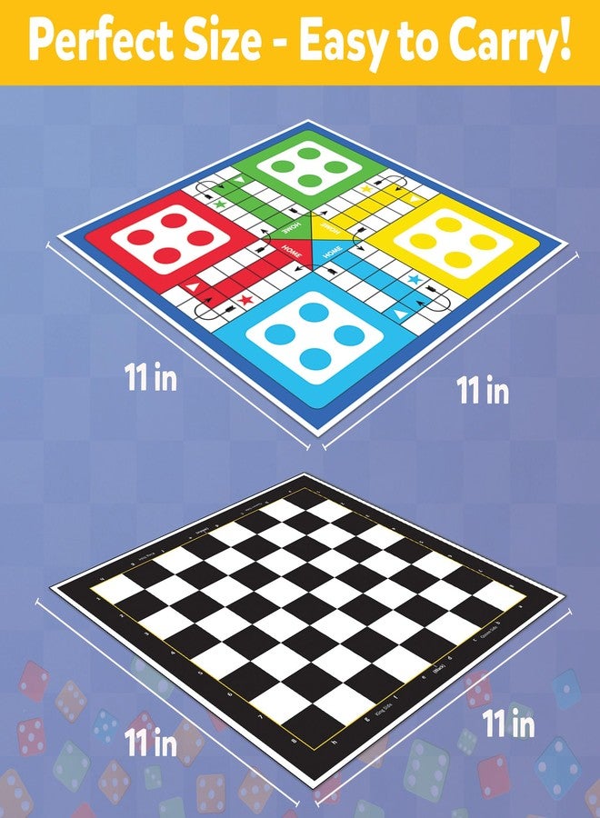 Little Berry 2 in 1 Ludo and Chess Board Game Set for Kids (Pack of 10) | 11”x11” Foldable Game Board with Pawns | Birthday Return Gifts for Kids Ages 6 7 8 9 10 11 12 | Gifting Set - Image 3