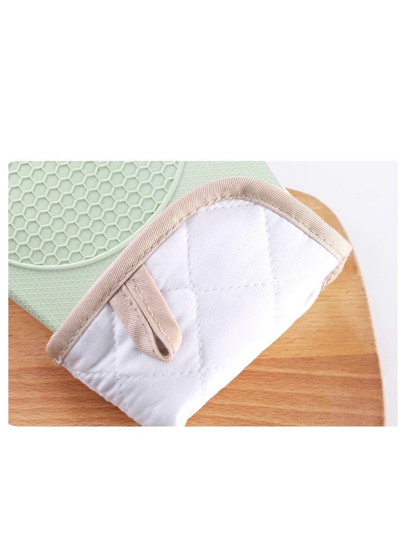 DUNISO Extra Long Silicone Oven Mitts and Pot Holders Set, Heat Resistant Mittens with Mini Gloves Hot Pads and Oil Brush , for Kitchen Baking Cooking  - Image 4