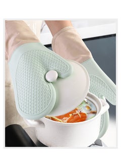 DUNISO Extra Long Silicone Oven Mitts and Pot Holders Set, Heat Resistant Mittens with Mini Gloves Hot Pads and Oil Brush , for Kitchen Baking Cooking  - Image 5