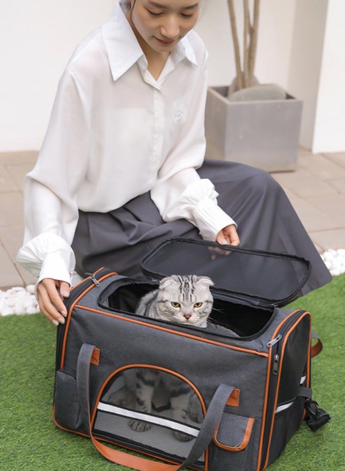 حقيبة محمولة للحيوانات الأليفة للقطط المتوسطة والكبيرة، والكلاب الصغيرة، مساحة كبيرة وقابلة للتنفس وناعمة، قابلة للطي - Image 2