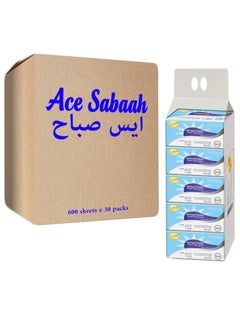 Ace Sabaah Soft Facial Tissues 600 White Sheets X 3 Ply, Pack Of 30  - Image 1