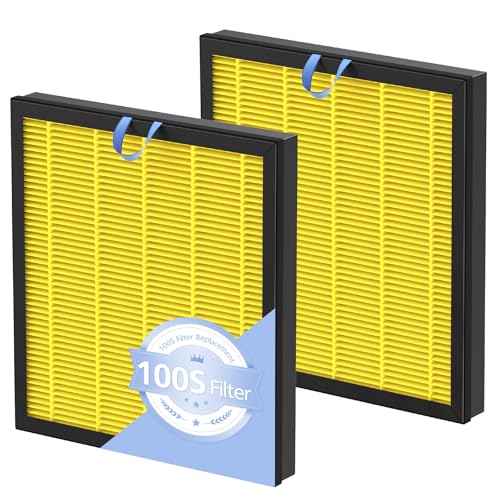 LINNIW 2 Pack Vital 100S Pet Care Replacement Filter for LEVOIT Vital 100S Air Purifier 3in1 Vital 100sP Hepa Filter with Activated Carbon Filter Replace Part Vital 100SRF LRFV102YUS Yellow - Image 1