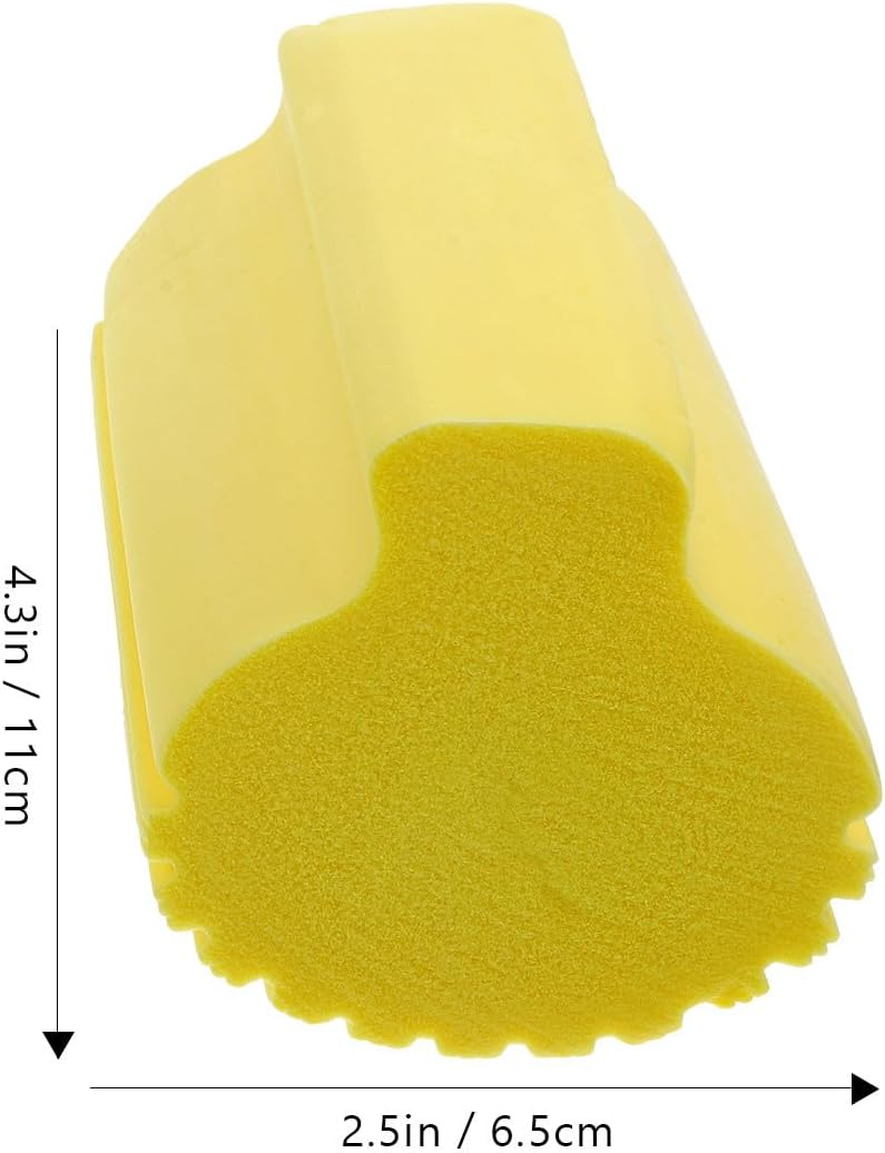 3pcs High-Density Kitchen Cleaning Sponge Set Handle, Multi-Function Absorbent Scrub Pads for Dishwashing and Car Cleaning, Gray and Yellow Sturdy Utility Sponges - Image 2