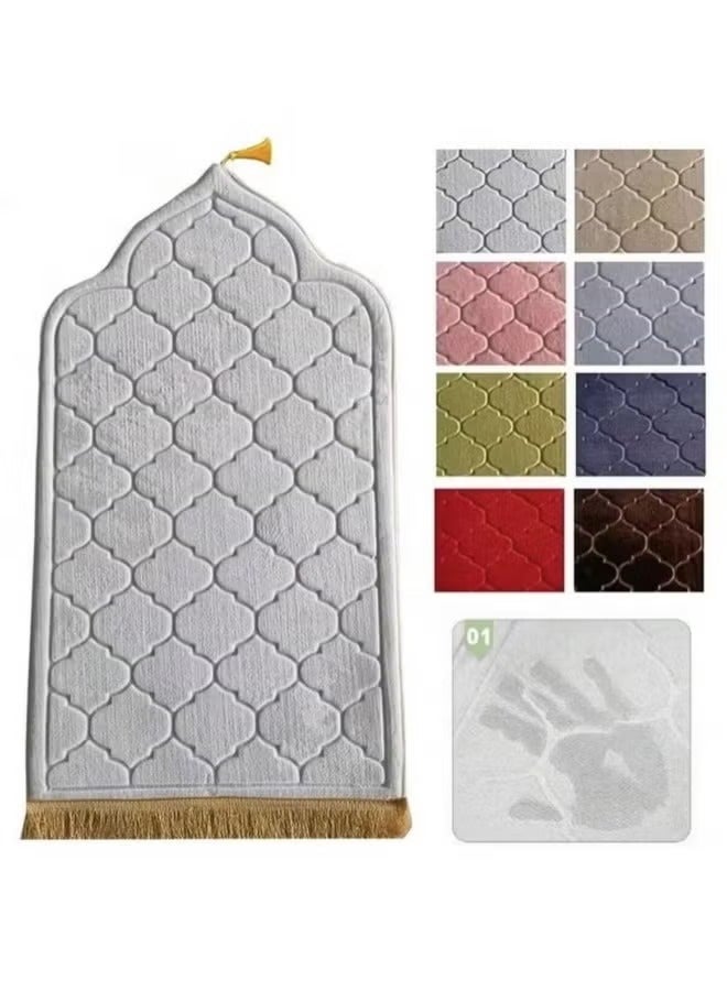 دريمزون سجادة صلاة ناعمة على شكل مسجد، سجادة صلاة مع شرابات، سجادة صلاة، سجادة صلاة محمولة، مثالية للجمعة ورمضان والحج، متعددة الألوان (عبوة من 5 قطع) - Image 3