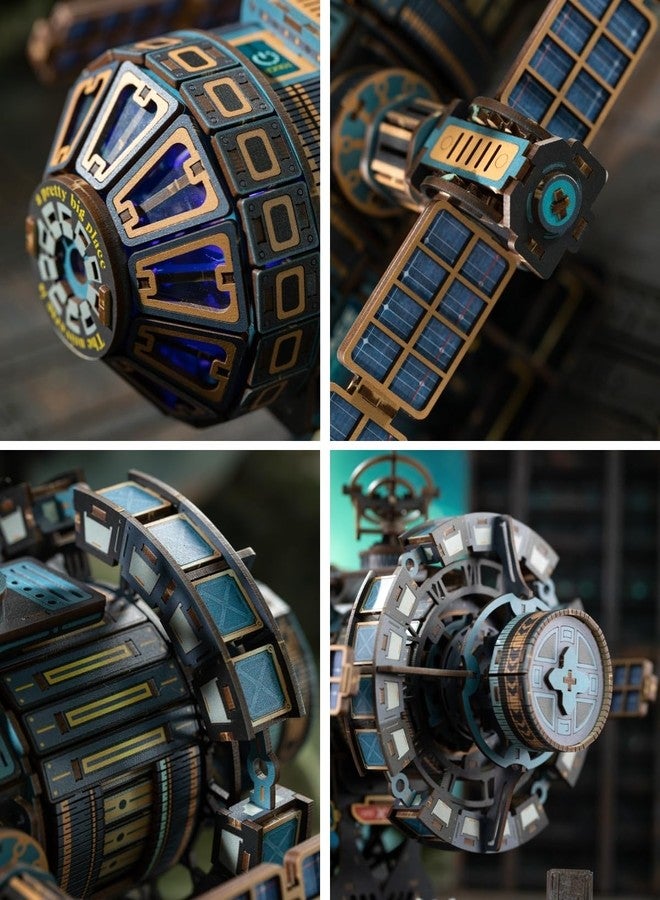 Jorivel Celestigon Station Self-Running Motorized 3D Wooden Puzzles for Adults - DIY Assembled Interstellar Space Station Building Set - Space Model for Christmas Halloween Birthday Gifts - Image 5