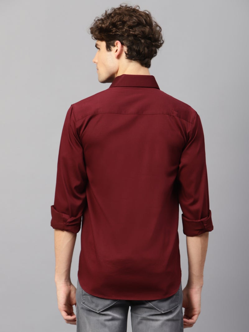 AMSWAN MAROON CASUAL SHIRT FOR MEN'S - Image 4