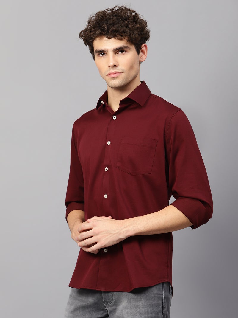 AMSWAN MAROON CASUAL SHIRT FOR MEN'S - Image 2