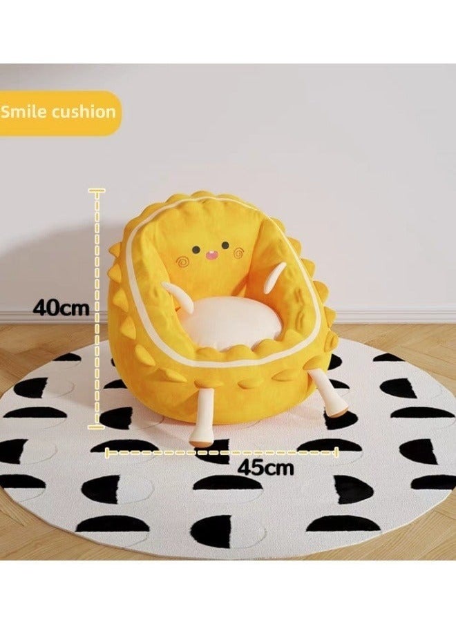 MLADEN - Lazy Sofa Soft Chair Floor Cushions,Cute Pillow Big Seat Pad,with Backrest Individual Base Can Be Extracted Thickened And Widened Comfortable Lazy Sofa Suitable For All Kinds Of Chairs(Smile Shape) - Image 1