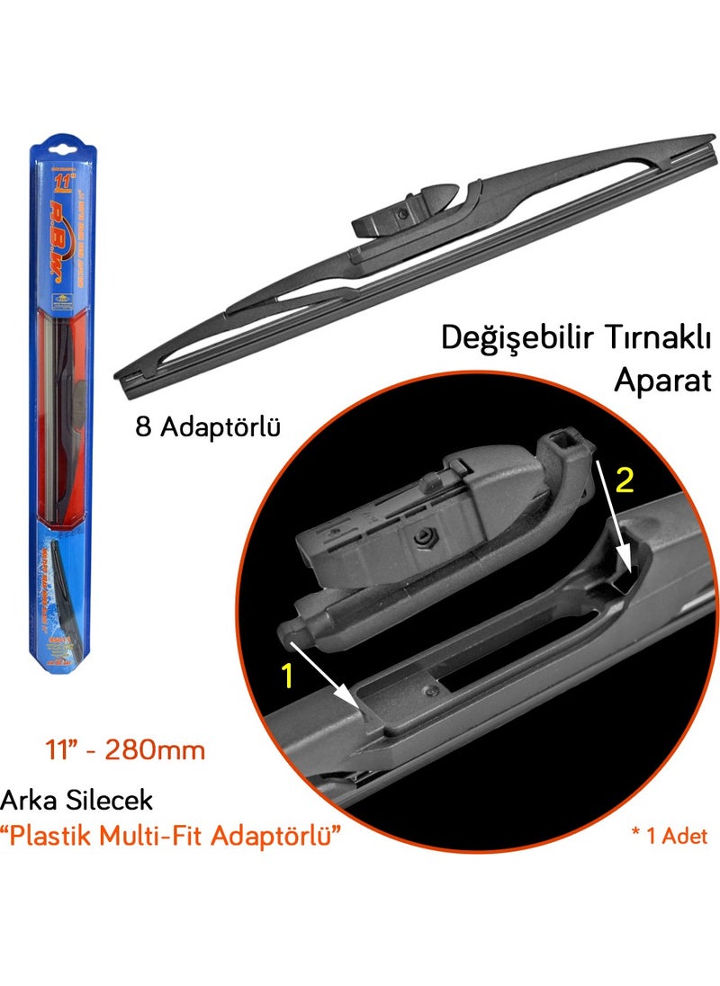 RBW 95011 Plastic Multi-Fit 11 Inch / 280 mm Rear Wiper with 8 Adapters  - Image 4