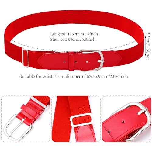 Dxhycc Youth Baseball Socks and Belt Combo Set Softball Baseball Socks and Elastic Waist Belt for Youth Boys Girls, Red - Image 2