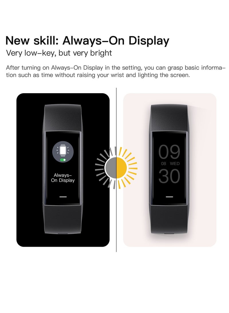 سوار ذكي C80، جهاز تتبع اللياقة البدنية تحت الماء مع مراقب لمعدل ضربات القلب، ساعة ذكية رياضية خفيفة الوزن مع مراقبة درجة حرارة الجسم وأكسجين الدم، (قطعة واحدة، بيج) - Image 2