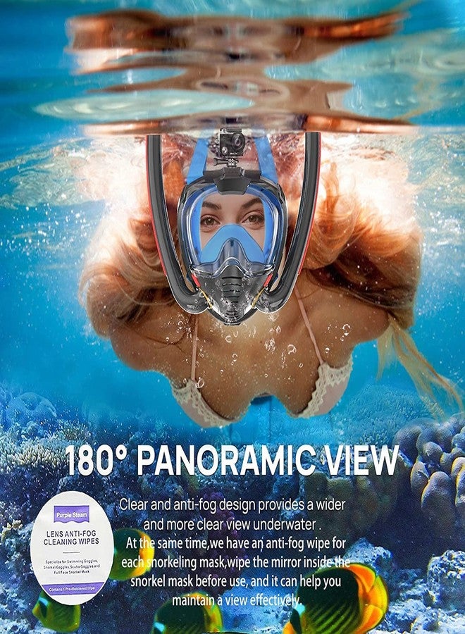 VBM Snorkel Mask Full Face Snorkeling Diving Mask with 180 Panoramic (Blue L/XL) - Image 4