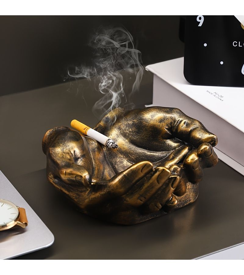 1pc Creative Handheld Ashtray Trendy Living Room Ashtray Premium Feel For Home Use Office Desktop Decoration - Image 1