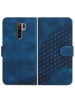 HuHa Case Cover For Xiaomi Redmi 9/9 Prime/Poco M2 YX0060 Elephant Head Embossed Phone Leather Case with Lanyard Royal Blue 