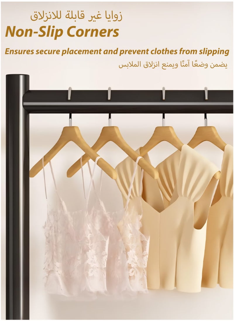 Double Rod Clothing Rack Heavy Duty Dual Layer Clothes Drying Stand Garment Organizer Open Armoire with 2 Tier Hanger Rails and Bottom Storage Shelf, Strong 25mm Steel Pipes, 60kg Load Large Capacity Featuring Two Horizontal Bars for Hanging Clothes, Laundry Room, Balcony, Bedroom Sheets, Quilts, Blanket, Coats, Skirts, Shirts, Hats, Sweaters Holder 100cm