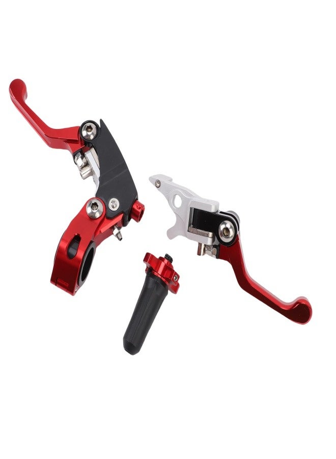 Folding Clutch Brake Lever Universal 21mm Motorcycle Brake Clutch Handle Levers Replacement for CRF YZF CQR ATVs Dirt Bikes Mini Bikes Red - Image 2
