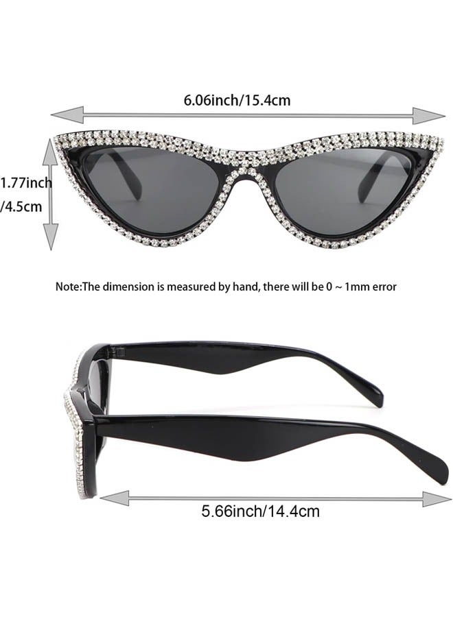 Generic Cat Eye Sunglasses Shiny Fun Rhinestone Crystal Sunglasses Shape Glasses Decorative Glasses - Image 4