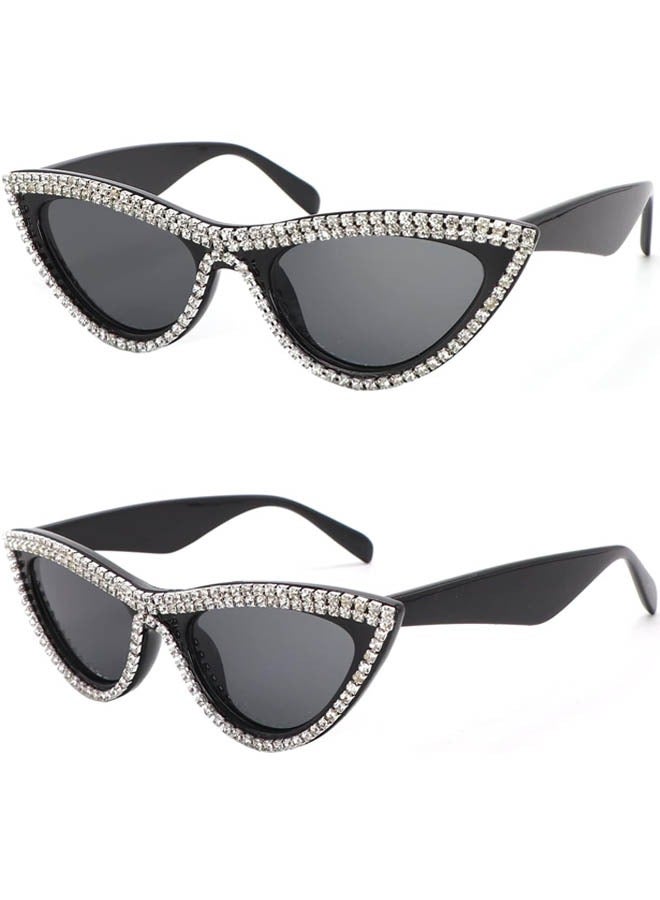 Generic Cat Eye Sunglasses Shiny Fun Rhinestone Crystal Sunglasses Shape Glasses Decorative Glasses - Image 2