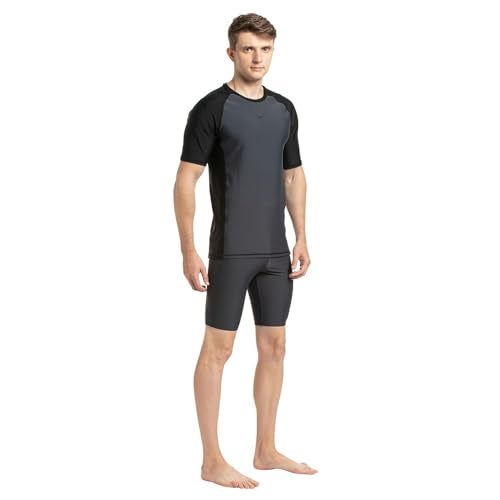 Speedo Men's Endurance 10 Short Sleeve Suntop - Oxid Grey & Black - Image 4