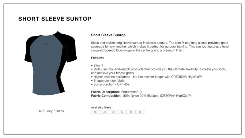 Speedo Men's Endurance 10 Short Sleeve Suntop - Oxid Grey & Black - Image 3