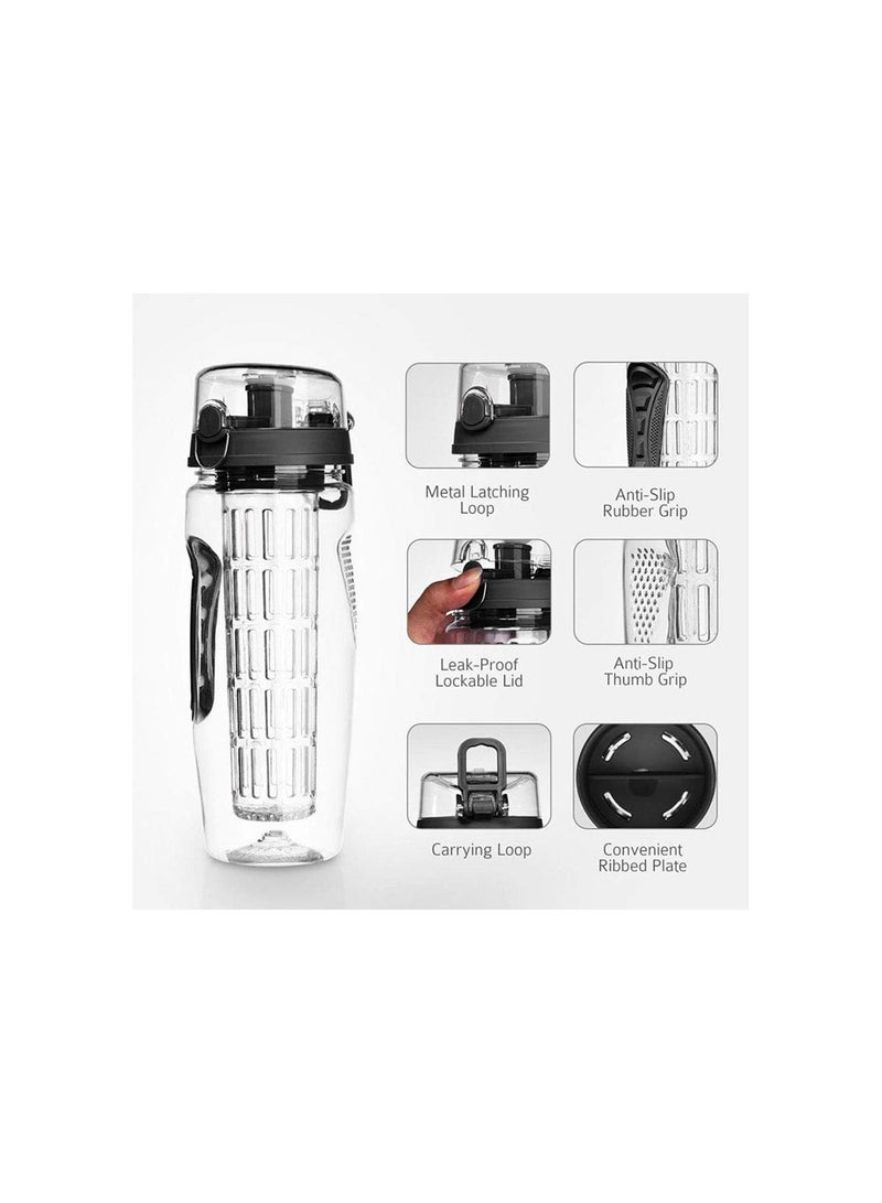 GGOOT Sports Bottle, Juice Bottle, No BPA, Filtered Fruit, Transparent Plastic, No Leakage, Used for Outdoor Travel, Fitness Exercise, Etc - Image 5