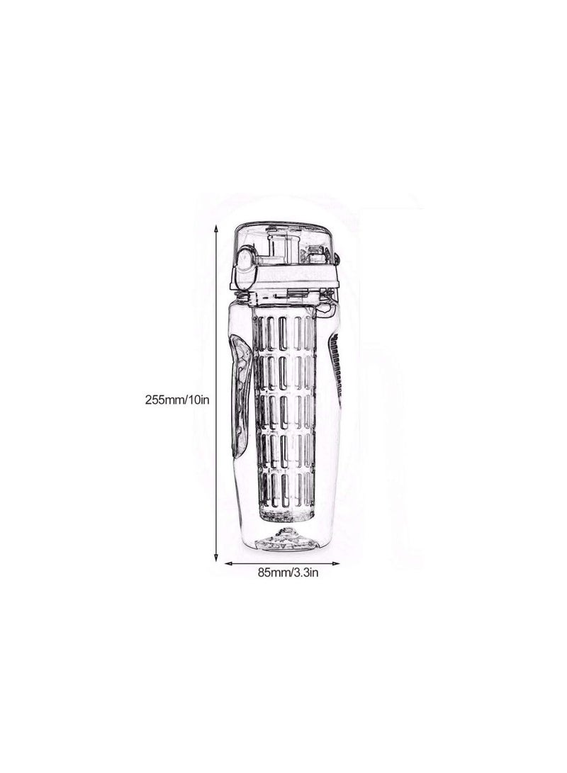 GGOOT Sports Bottle, Juice Bottle, No BPA, Filtered Fruit, Transparent Plastic, No Leakage, Used for Outdoor Travel, Fitness Exercise, Etc - Image 2