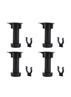 Redwud Redwud Kitchen Bedroom Plastic Adjustable Cabinet Legs Foot Black 8 Pieces 
