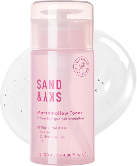 Sand  Sky Marshmallow Niacinamide Brightening Toner with AHA BHA Hyaluronic Acid  Marshmallow Root Extract  Gentle Facial Toner to minimize pores and Refine Skin Texture