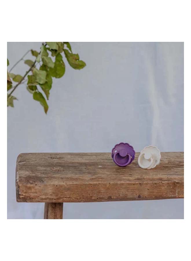 FRIGG Daisy Silicone Baby Pacifier 0-6M 2-Pack Violet Dream/Cream - Size 1 - Image 5
