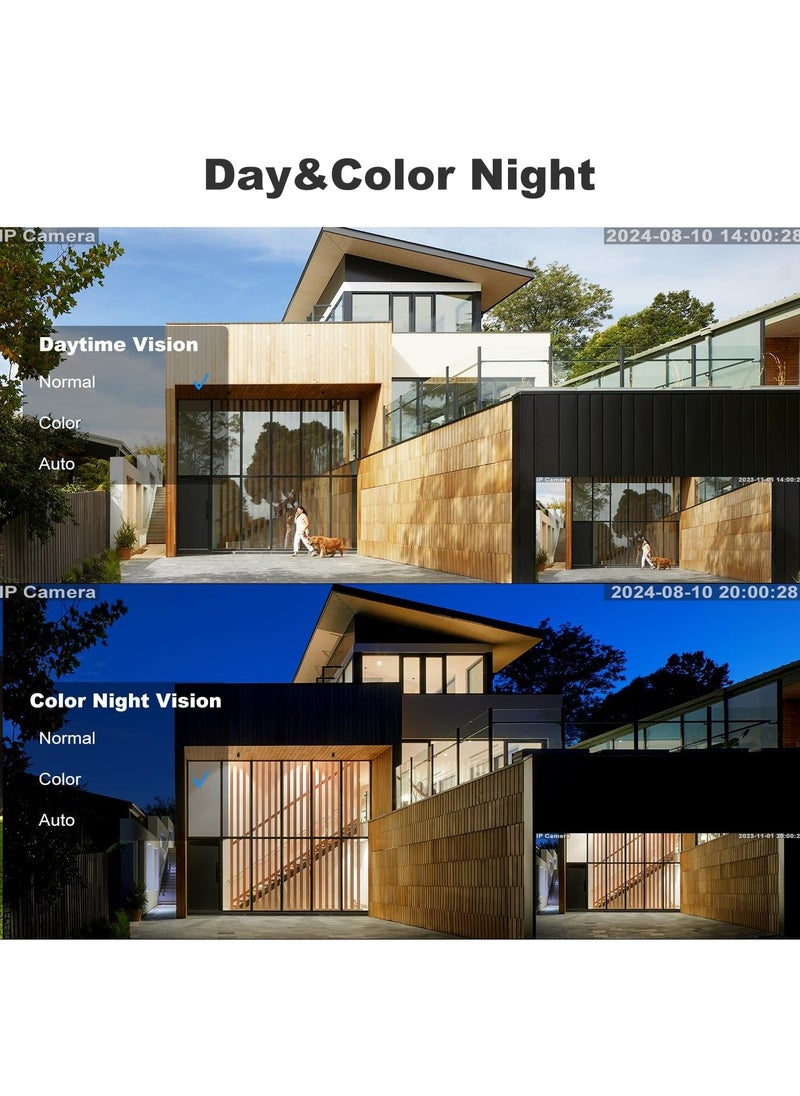 Solar WiFi Security Camera Outdoor Wireless, 8W Battery Powered with Dual View, Dual lens with Color Night, PIR Detection
