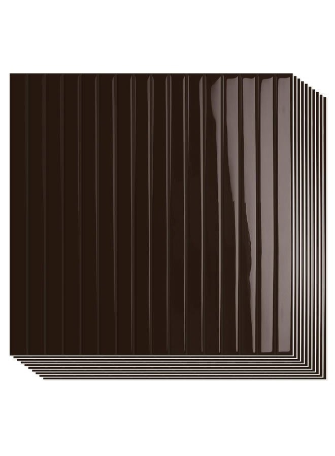 MOONFUN 10 Sheet Upgraded Thicker Design Peel and Stick Backsplash Tile,12"x12" Brown Self Adhesive Wall Tiles Stick on Back Splash for Kitchen, Bathroom,RV - Image 1