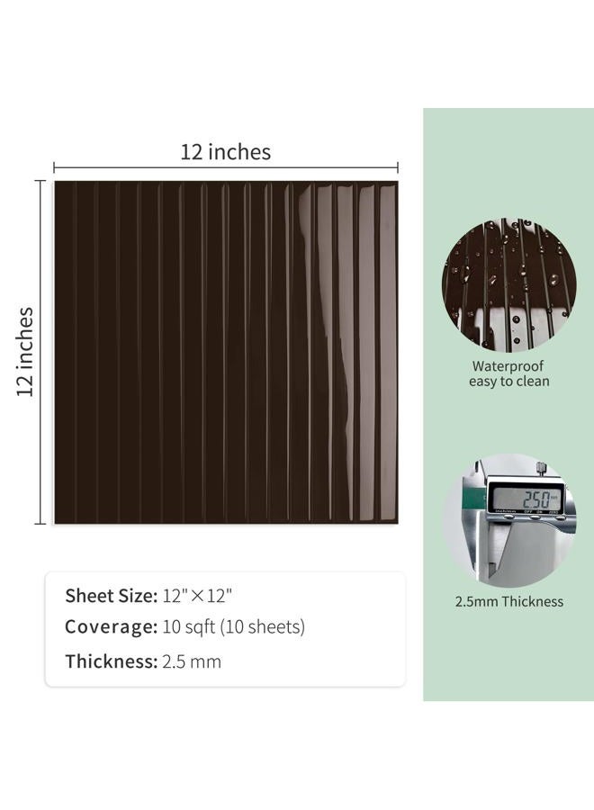 MOONFUN 10 Sheet Upgraded Thicker Design Peel and Stick Backsplash Tile,12"x12" Brown Self Adhesive Wall Tiles Stick on Back Splash for Kitchen, Bathroom,RV - Image 5