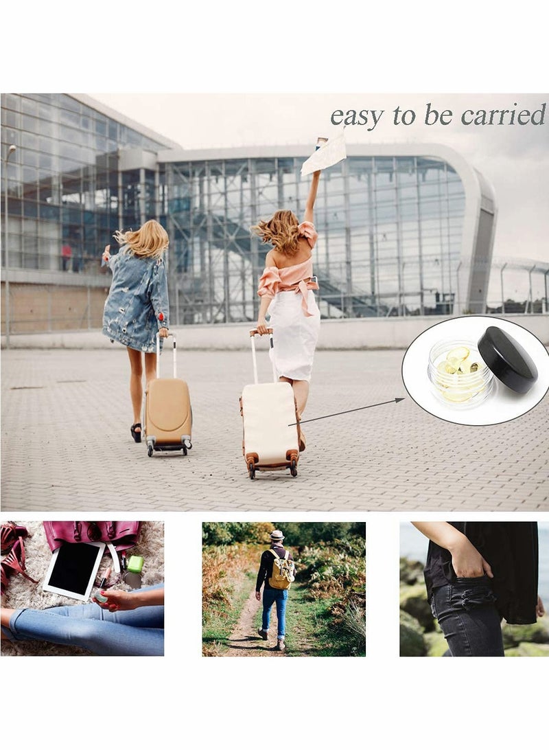 Plastic Makeup Cosmetic Jars, 12pcs 15ml Column Refillable Travel Empty Clear Sample Container Pots Bottles with Black Screw-on Lids and 6pcs Mini Spatulas for Creams/Powder/Make Up Cosmetic - Image 5