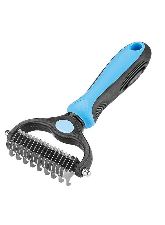 أداة العناية الاحترافية بالحيوانات الأليفة | مشط مزدوج الرأس عريض للغاية لإزالة التشابك | أداة إزالة الشعر المتساقط بأسنان مستديرة للكلاب والجراء والقطط - Image 1