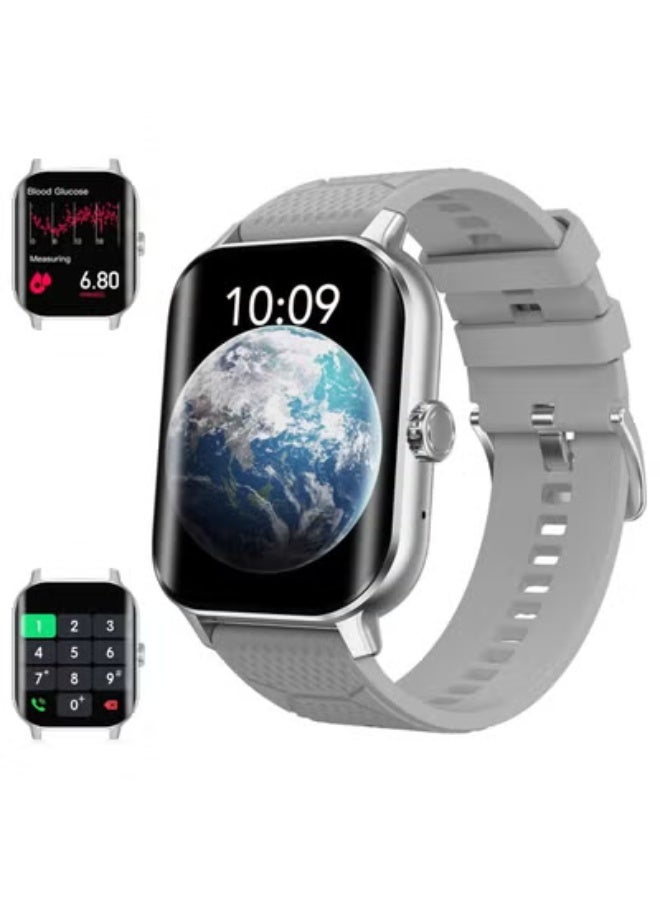 Smartwatch with Blood Glucose Monitor, Big Screen Fitness Tracker for Men  Women, Sleep/Blood Pressure/Heart Rate Monitor, Compatible with iOS  Android - Image 1