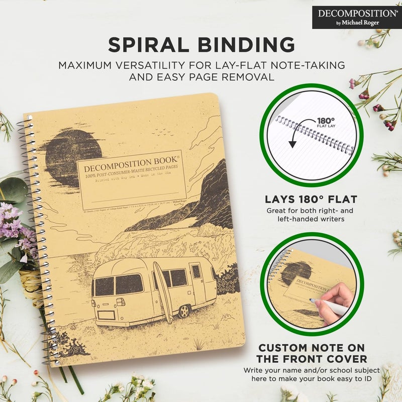 Decomposition Big Sur College Ruled Spiral Notebook - 9.75 x 7.5 Journal with 160 Lined Pages - 100% Recycled Paper - Notebooks for School Supplies, Home & Office - Made in USA - Image 5