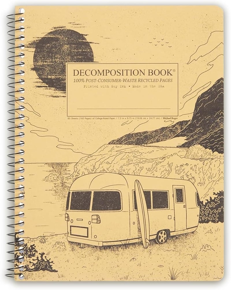 Decomposition Big Sur College Ruled Spiral Notebook - 9.75 x 7.5 Journal with 160 Lined Pages - 100% Recycled Paper - Notebooks for School Supplies, Home & Office - Made in USA - Image 1