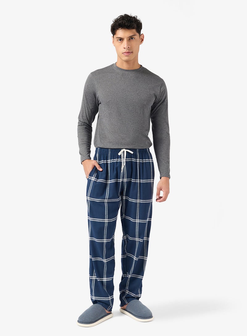 Robert Wood Essential Long Sleeve T-Shirt And Checked Pyjamas Set - Image 1