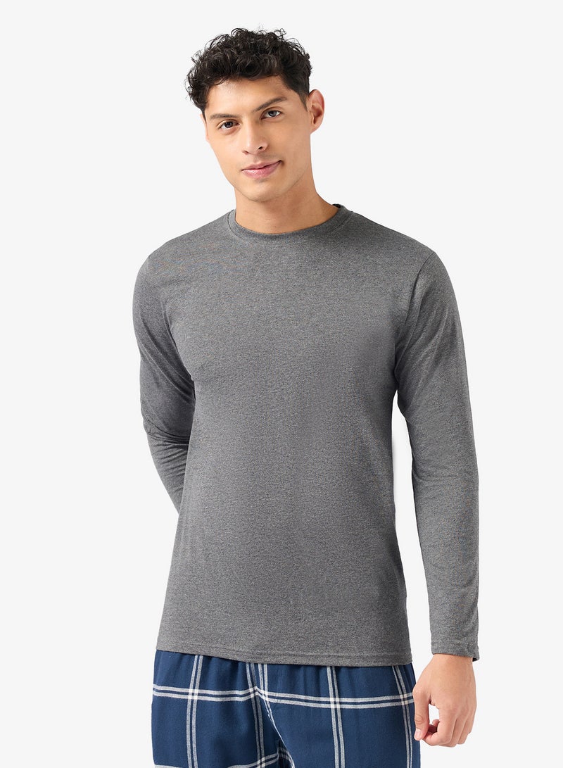 Robert Wood Essential Long Sleeve T-Shirt And Checked Pyjamas Set - Image 3