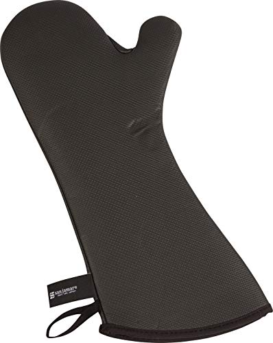 San Jamar UCMX15BK Textured Neoprene Oven Mitt with WebGuard, 15" Length, Black - Image 2