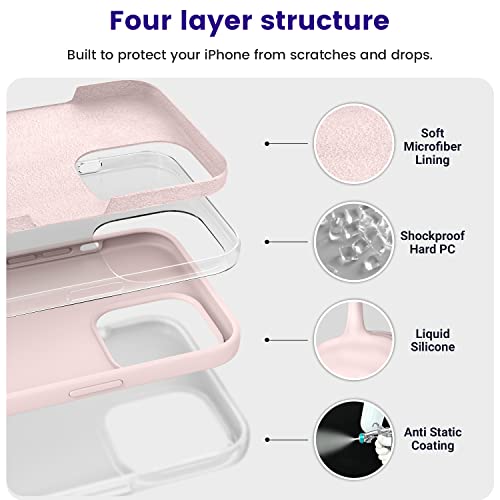 OTOFLY Designed for iPhone 14 Pro Max Phone Case, Silicone Shockproof Slim Thin Phone Case for iPhone 14 Pro Max 6.7 inch (Chalk Pink) - Image 3