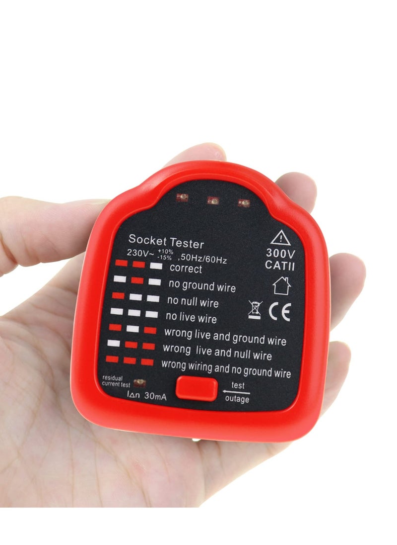 Excefore - Socket Tester ,Voltage Power line Indicator and Receptacle Tester with Ground Fault Circuit Interrupter (GFCI) ,Examination Detects Common Wiring Problems No Battery Required Electrical Tool - Image 1