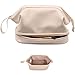 Abiudeng Waterproof Double Layer Makeup Bag for Women Large Capacity Faux Leather Travel Cosmetic Bag with Compartments  Brush Holder Portable Makeup Organizer for Traveling Gift for women - Image 2