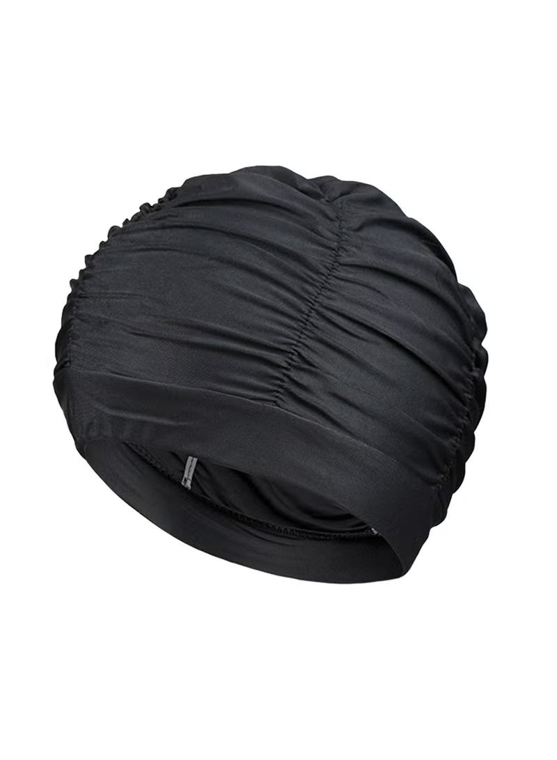 Cuken Pleated Swimming Cap for Long Hair, Non-Waterproof Bathing Cap - Image 4