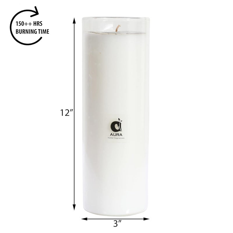 AURA Utility BOROSLATE Glass UNSCENTED Soy Wax Candle VASE Pack of 3 White - Image 2