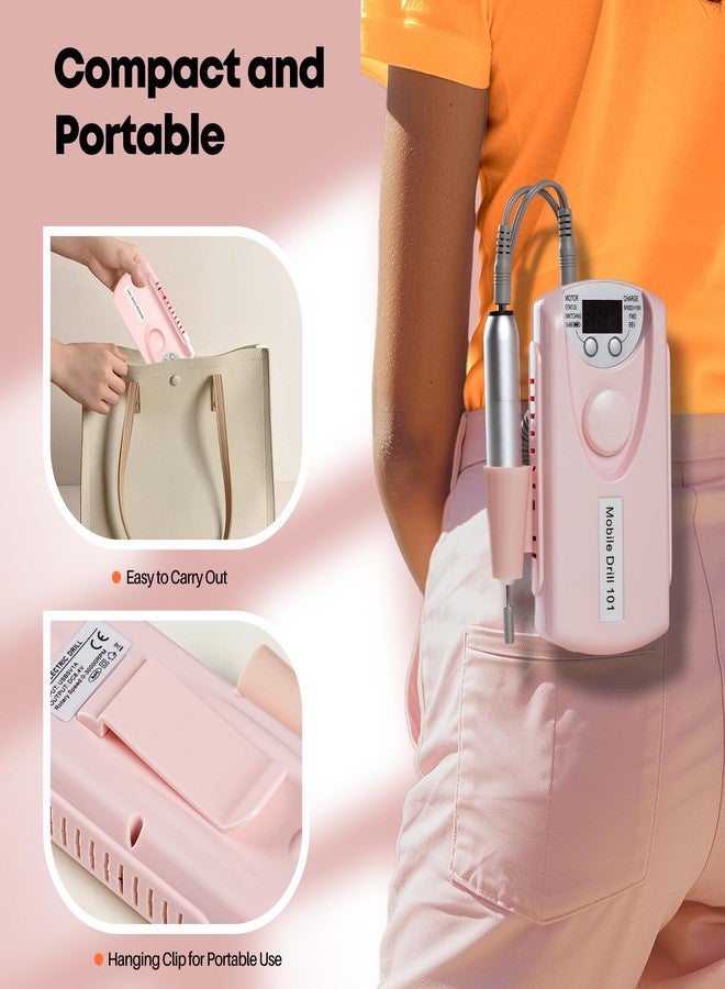 Droyek Portable Nail Drill Professional 30000 RPM, 13 Salon Quality Drill bits 50 Sanding Bands Portable & Low Noise for Acrylic Nails Gel Polishing Removing, Bits Kit for Manicure Salon Home Use - Image 4