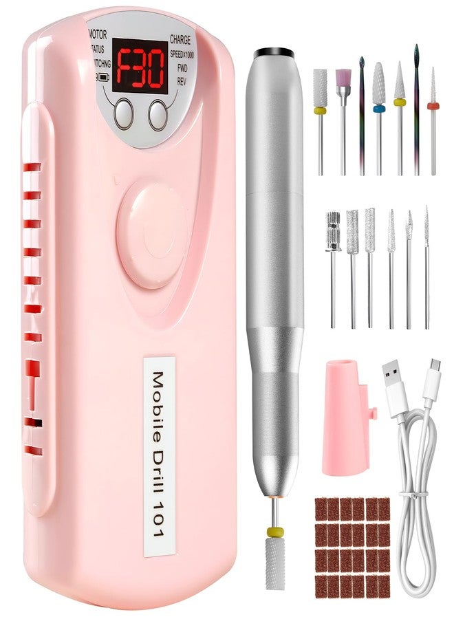 Droyek Portable Nail Drill Professional 30000 RPM, 13 Salon Quality Drill bits 50 Sanding Bands Portable & Low Noise for Acrylic Nails Gel Polishing Removing, Bits Kit for Manicure Salon Home Use - Image 1