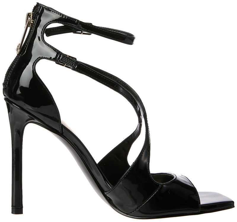 Guess Women's Sella Heeled Sandal, Black Patent, 8.5 - Image 4