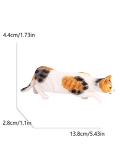 Children's Simulation Cat Model Cloth Doll Cat Lazy Orange Cat Leg Lifting Cat Sleeping Posture Flower Cat Siamese Cat Pet Cat Ornaments-Color:2931 Pastoral Cat (flower) (74.3g)