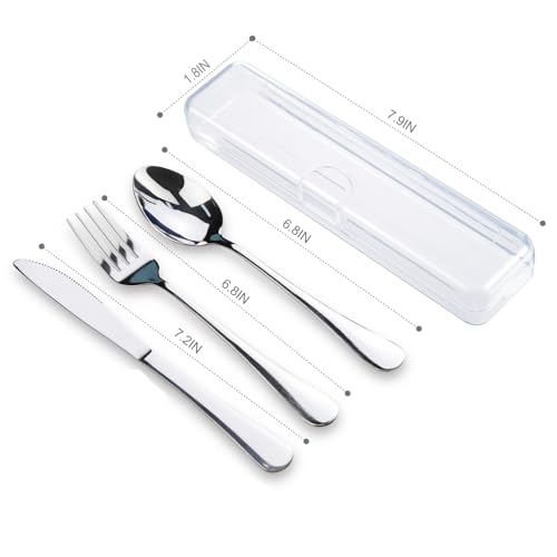 lengnoyp Travel Utensils With Case, Stainless Steel Reusable Portable Utensils Set With Case, Lengnoyp Travel Silverware Set - Image 4